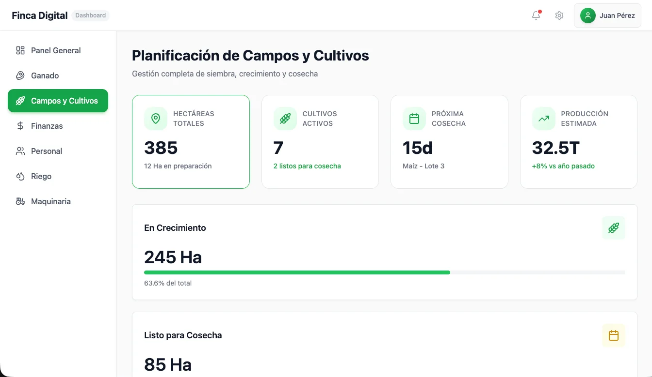 Crop Management Dashboard
